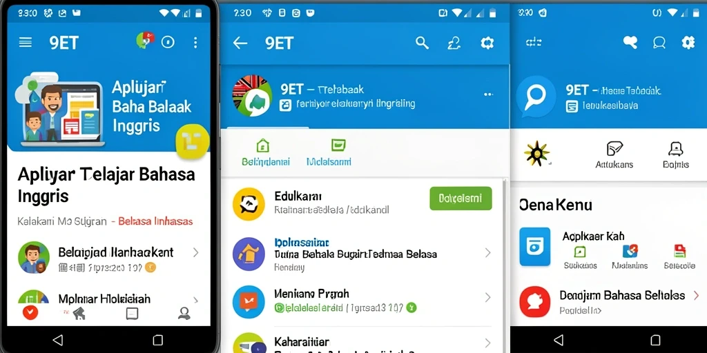 Tampilan antarmuka aplikasi 9ET yang ramah pengguna dan menarik.