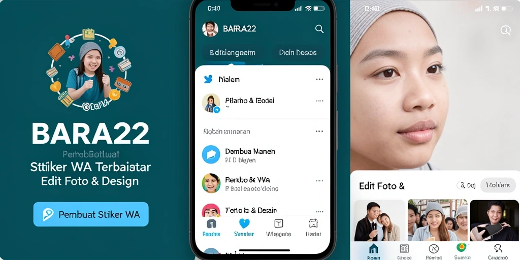 Tampilan antarmuka BARA22 yang intuitif untuk membuat stiker WA.
