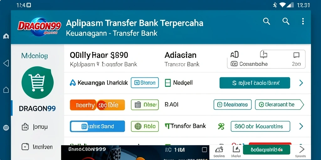 Antarmuka aplikasi DRAGON99 untuk transfer bank yang mudah digunakan.