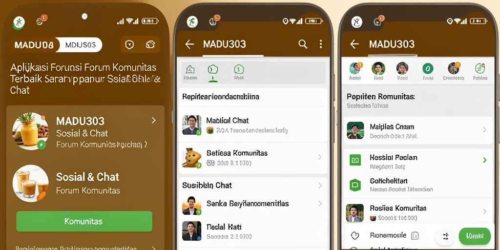 Antarmuka MADU303 yang sederhana dan fungsional untuk interaksi sosial.