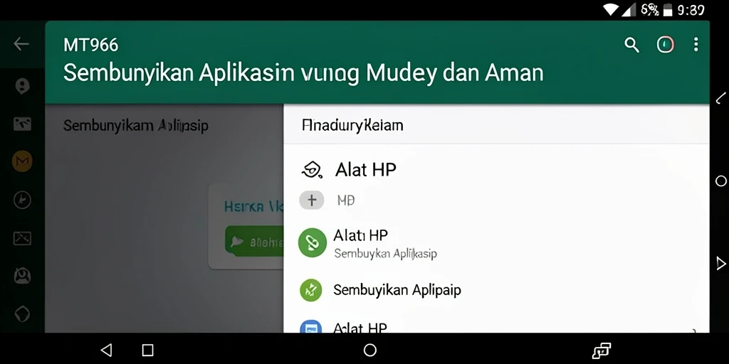 Screenshot utama MT966 menampilkan antarmuka sederhana dan fungsional untuk menyembunyikan aplikasi.