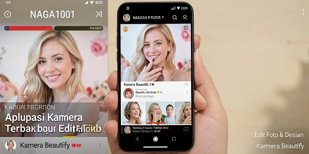 Tampilan antarmuka NAGA1001 yang ramah pengguna dengan fitur Kamera Beautify.