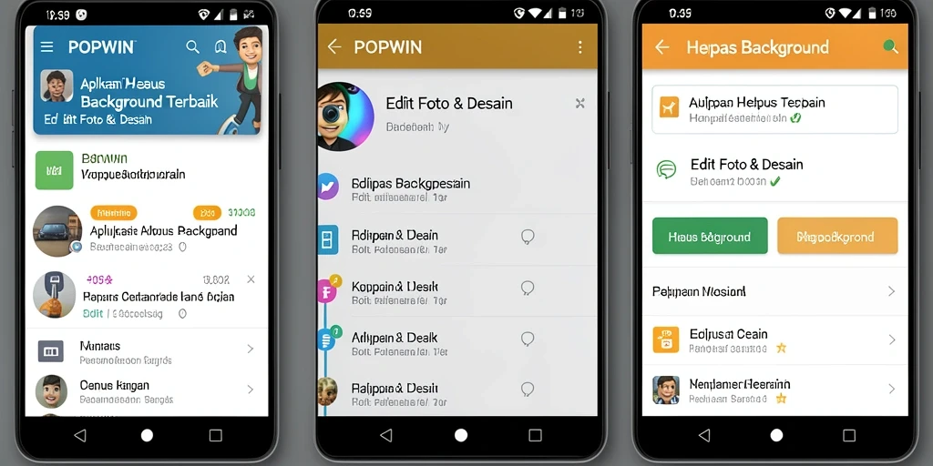 Tangkapan layar aplikasi POPWIN yang menunjukkan fitur Hapus Background.