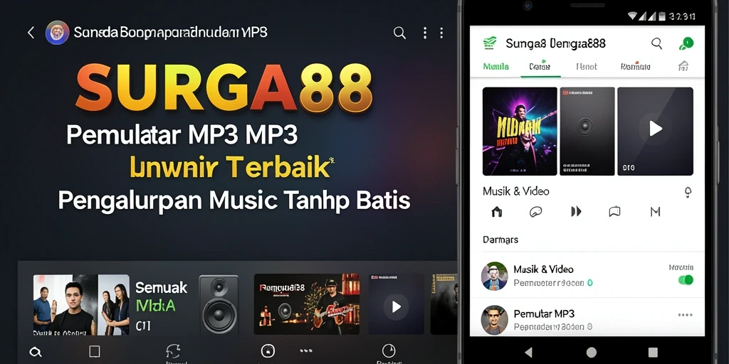Antarmuka SURGA88 yang sederhana dan menarik untuk Pemutar MP3.