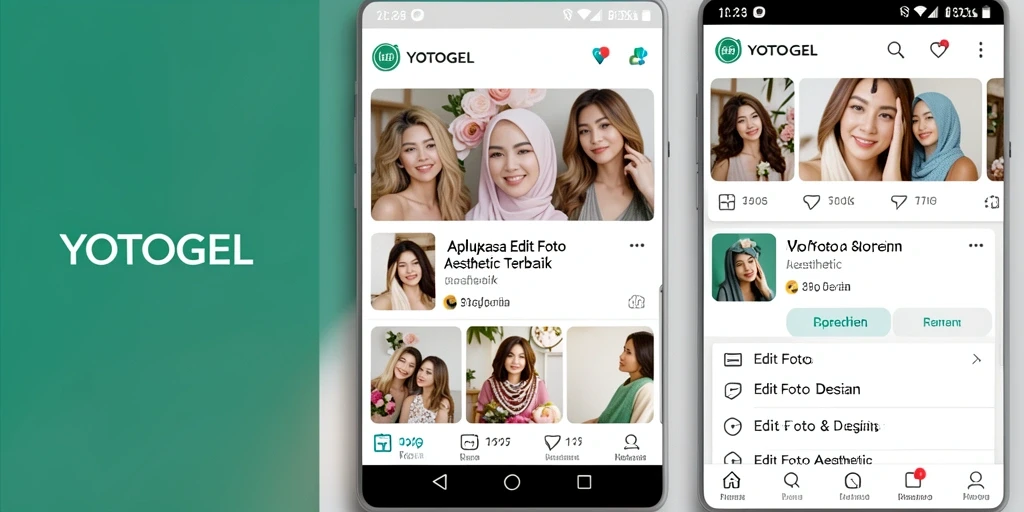 Antarmuka aplikasi YOTOGEL dengan fitur Edit Foto Aesthetic yang menarik.